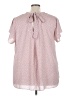 Everleigh Hearts Pink Short Sleeve Blouse Size 3X - photo 2