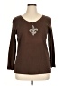 Cha Cha Vente 100% Cotton Brown Long Sleeve Top Size 1X - photo 1