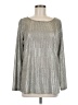 Kim & Cami Metallic Silver Long Sleeve Top Size M - photo 1