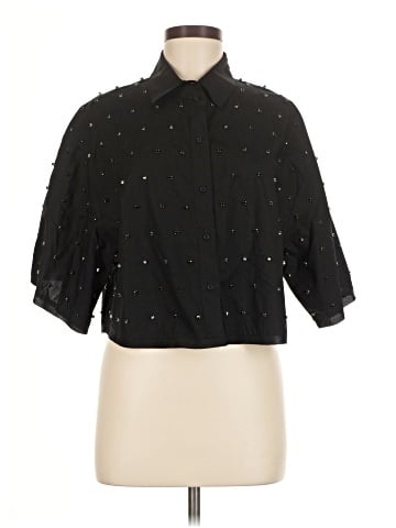 Essentials 3/4 Sleeve Button-Down Shirt (view 1)