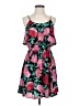 Elle 100% Polyester Tropical Pink Cocktail Dress Size XS - photo 1