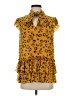 Nicole Miller Collection 100% Polyester Animal Print Yellow Sleeveless Blouse Size S - photo 1