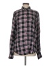 BeachLunchLounge Plaid Black Long Sleeve Blouse Size M - photo 1
