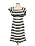 Halston Heritage 100% Polyester Stripes Ivory Casual Dress Size 4 - photo 1