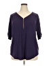 Perseption Concept Purple 3/4 Sleeve Blouse Size 2X - photo 1
