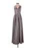 Xscape Metallic Silver Cocktail Dress Size 4 - photo 1