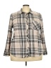 No Comment Plaid Tan Long Sleeve Button-Down Shirt Size 3X - photo 1