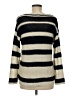 Quinn 100% Acrylic Stripes Black Pullover Sweater Size M - photo 2