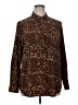 Nine West 100% Polyester Animal Print Brown Long Sleeve Blouse Size XL - photo 1