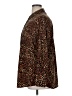 Nine West 100% Polyester Animal Print Brown Long Sleeve Blouse Size XL - photo 5