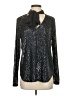 Ann Taylor Metallic Silver Long Sleeve Blouse Size S - photo 1