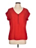 My Michelle 100% Polyester Red Short Sleeve Blouse Size L - photo 1