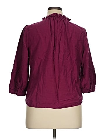 LC Lauren Conrad 3/4 Sleeve Button-Down Shirt (view 2)