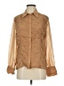 Max Studio 100% Silk Brown Long Sleeve Silk Top Size S - photo 1