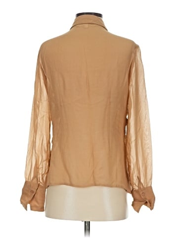 Max Studio Long Sleeve Silk Top (view 2)