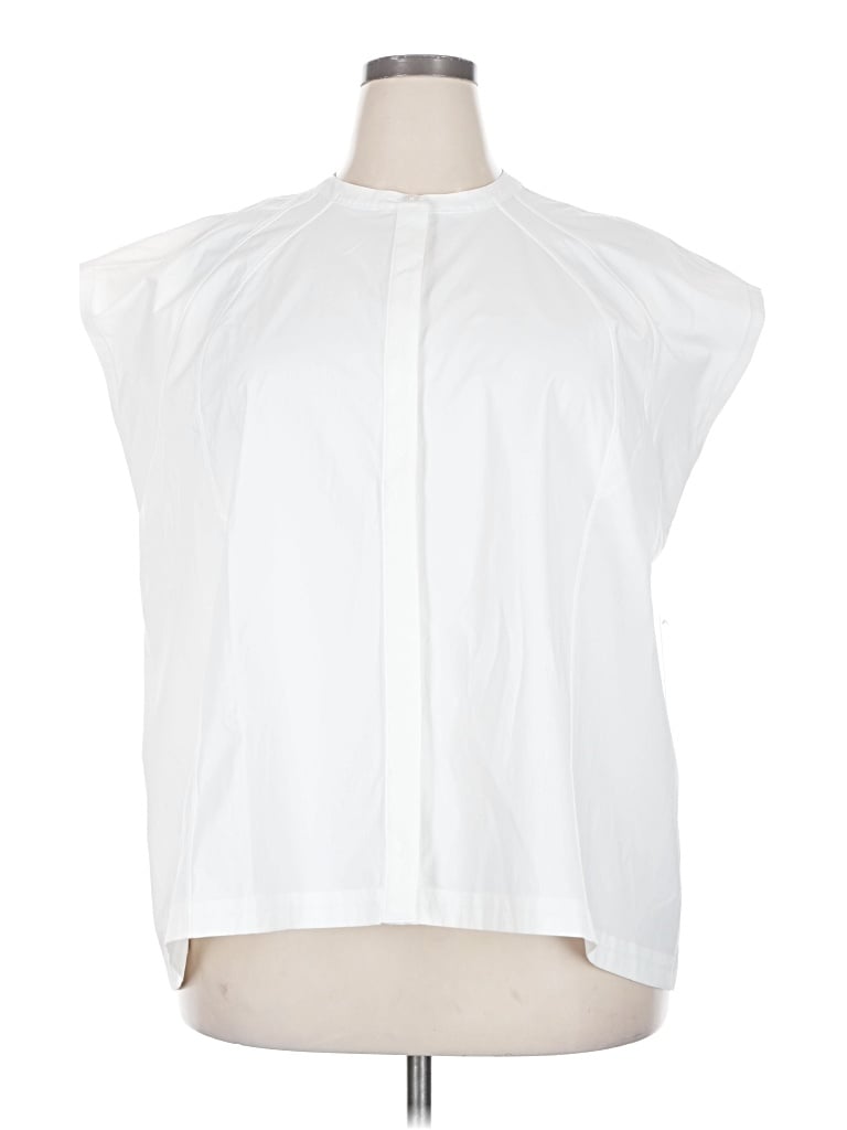 Athleta Short Sleeve Blouse In White