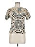 Unbranded 100% Viscose Ivory Short Sleeve Blouse Size M (estimated) - photo 1