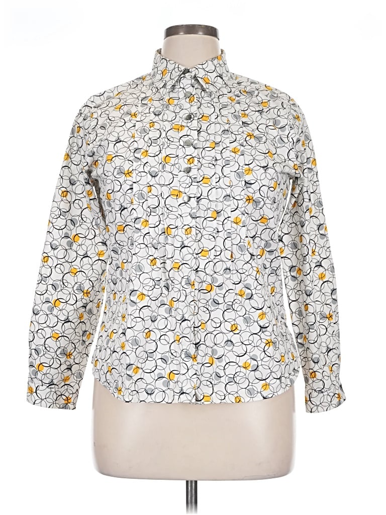 Pre-owned Foxcroft Long Sleeve Button Down Shirt In Yellow