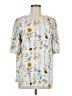 Unbranded 100% Polyester White 3/4 Sleeve Blouse Size M (estimated) - photo 1