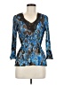 Alberto Makali 100% Polyester Animal Print Blue 3/4 Sleeve Blouse Size M - photo 1