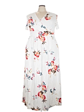 chinese dress ladies Cathy Embroidered Mesh & Satin Corset Maxi Slip Dress M / White