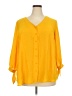41Hawthorn 100% Polyester Yellow 3/4 Sleeve Blouse Size 2X - photo 1