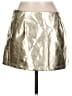 Shein 100% Polyester Metallic Silver Gold Faux Leather Skirt Size L - photo 2