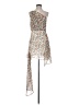 Reverse Floral Silver Cocktail Dress Size S - photo 1