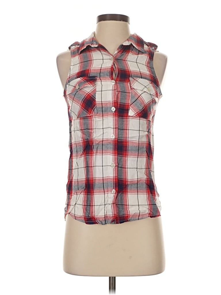 Stoosh Sleeveless Button Down Shirt In Red