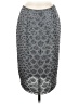 Anne Klein 100% Silk Floral Gray Silver Silk Skirt Size 6 - photo 1