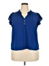 Assorted Brands Blue Short Sleeve Blouse Size XXL - photo 1