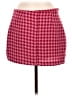 AFRM 100% Polyester Houndstooth Burgundy Pink Casual Skirt Size M - photo 2