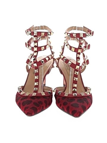 Valentino Garavani Leopard Print Pony Hair Rockstud Pumps (view 2)