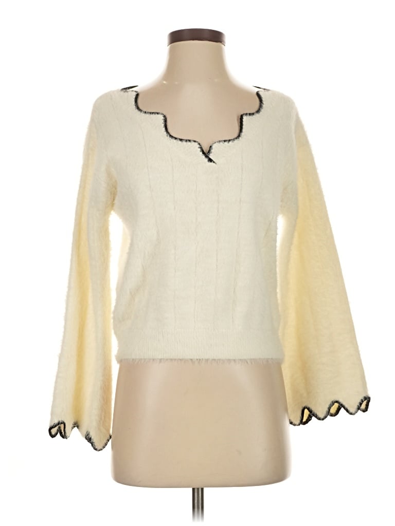 Pre-owned Lumiere Pullover Sweater In White