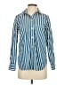 J.Crew 100% Cotton Stripes Blue Long Sleeve Button-Down Shirt Size 2 - photo 1