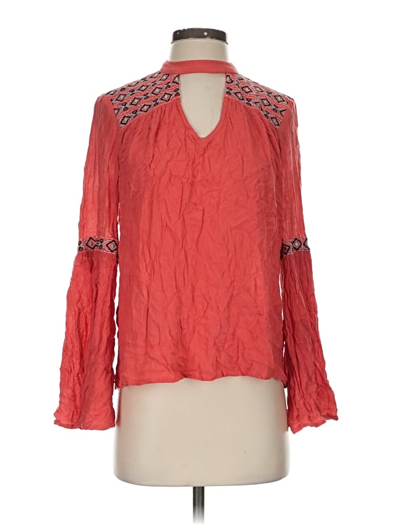 Pre-owned Material Girl Long Sleeve Blouse In Red