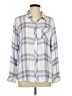 Rails 100% Rayon Plaid Silver Long Sleeve Blouse Size L - photo 1