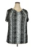 Jaclyn Smith Animal Print Silver Black Short Sleeve T-Shirt Size XXL (estimated) - photo 1