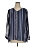 Cj Banks 100% Polyester Stripes Gray Long Sleeve Blouse Size 1X - photo 1