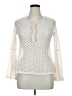 No Comment 100% Polyester Ivory Long Sleeve Blouse Size XL - photo 1