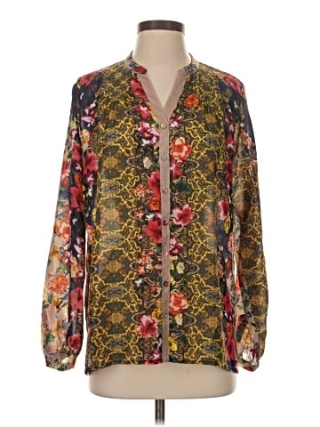 Johnny Was Long Sleeve Silk Top (view 1)