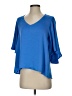 Tyche 100% Polyester Blue 3/4 Sleeve Top Size S - photo 1