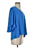 Tyche 100% Polyester Blue 3/4 Sleeve Top Size S - photo 4