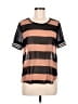 Maison Scotch 100% Polyester Stripes Brown Short Sleeve Top Size Med (2) - photo 1