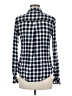 Roxy 100% Viscose Checkered-gingham Blue Long Sleeve Button-Down Shirt Size M - photo 2