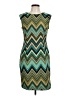 Karin Stevens Chevron-herringbone Teal Cocktail Dress Size 10 - photo 1