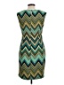 Karin Stevens Chevron-herringbone Teal Cocktail Dress Size 10 - photo 2