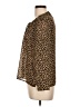 Notations 100% Polyester Animal Print Brown Long Sleeve Blouse Size L - photo 5
