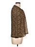 Notations 100% Polyester Animal Print Brown Long Sleeve Blouse Size L - photo 4