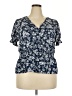 Coco & Shay 100% Polyester Blue Short Sleeve Blouse Size 2X - photo 1